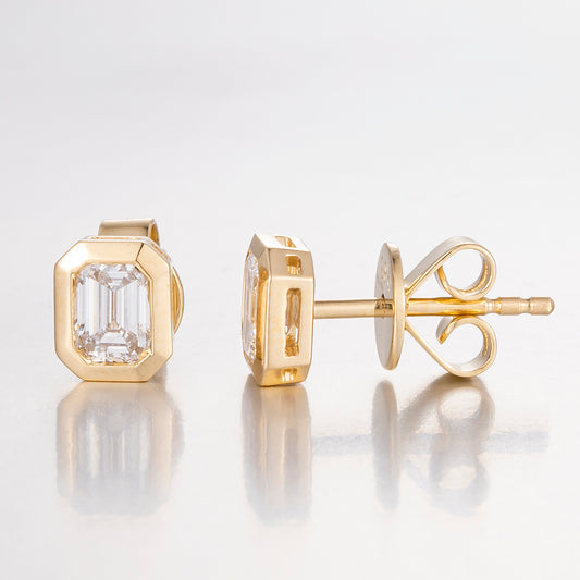 Emerald Diamond Stud- Jovei