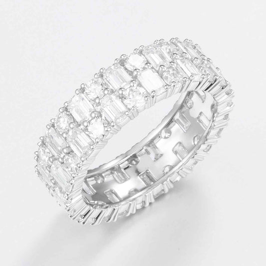 Diamond Emerald and Round Mix Ring- Avi